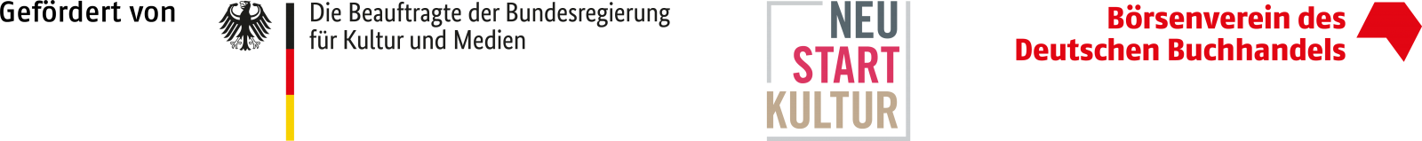Logografik der Fördergeber (Neustart Kultur, die Bundesregierung)